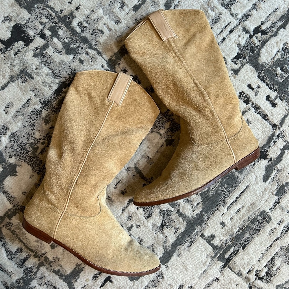 Vtg Esprit Suede Leather Boots Camel Women’s 10